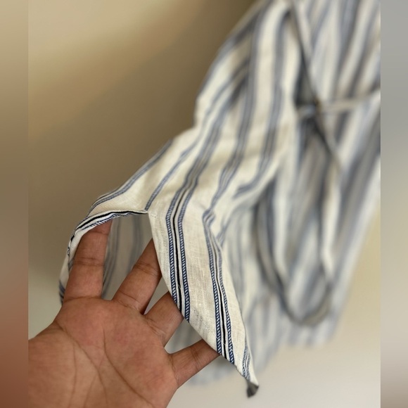 Michael Kors Striped Off the shoulder 100% Linen Dress Size Xs - Picture 6 of 11